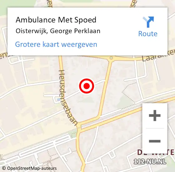 Locatie op kaart van de 112 melding: Ambulance Met Spoed Naar Oisterwijk, George Perklaan op 19 oktober 2019 13:24