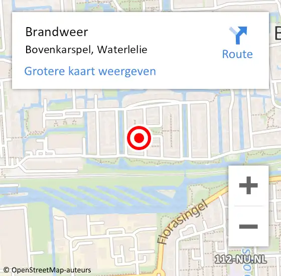 Locatie op kaart van de 112 melding: Brandweer Bovenkarspel, Waterlelie op 17 april 2014 08:59