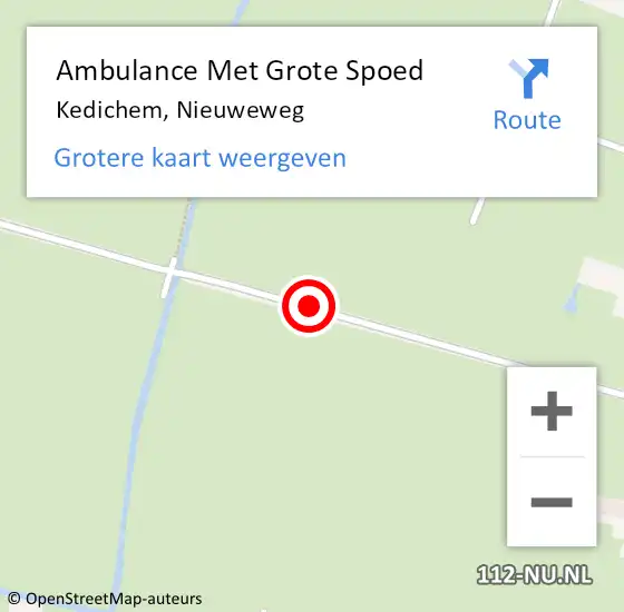 Locatie op kaart van de 112 melding: Ambulance Met Grote Spoed Naar Kedichem, Nieuweweg op 19 oktober 2019 15:42
