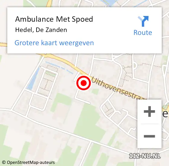 Locatie op kaart van de 112 melding: Ambulance Met Spoed Naar Hedel, De Zanden op 17 april 2014 09:06