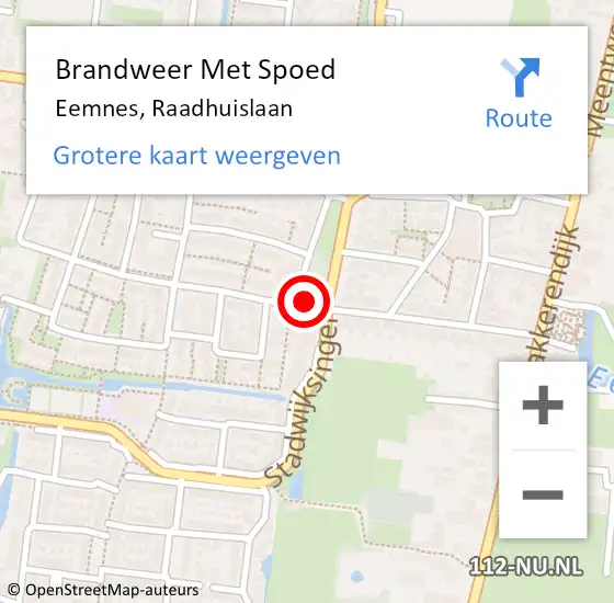 Locatie op kaart van de 112 melding: Brandweer Met Spoed Naar Eemnes, Raadhuislaan op 19 oktober 2019 16:18