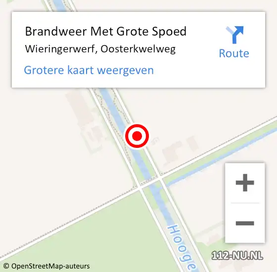 Locatie op kaart van de 112 melding: Brandweer Met Grote Spoed Naar Wieringerwerf, Oosterkwelweg op 19 oktober 2019 20:24