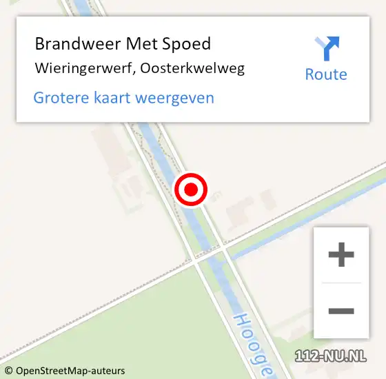 Locatie op kaart van de 112 melding: Brandweer Met Spoed Naar Wieringerwerf, Oosterkwelweg op 19 oktober 2019 21:59