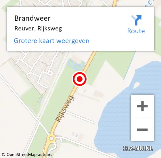 Locatie op kaart van de 112 melding: Brandweer Reuver, Rijksweg op 19 oktober 2019 23:01