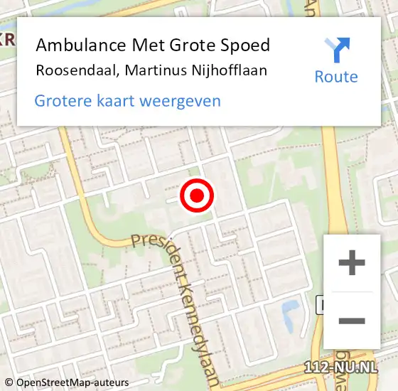 Locatie op kaart van de 112 melding: Ambulance Met Grote Spoed Naar Roosendaal, Martinus Nijhofflaan op 20 oktober 2019 00:13
