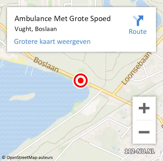 Locatie op kaart van de 112 melding: Ambulance Met Grote Spoed Naar Vught, Boslaan op 20 oktober 2019 00:59