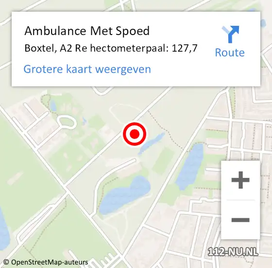 Locatie op kaart van de 112 melding: Ambulance Met Spoed Naar Boxtel, Vic.Van Alphenlaan op 20 oktober 2019 01:13