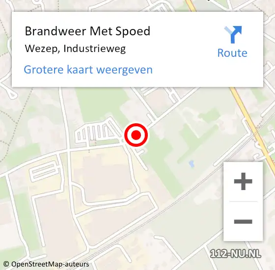 Locatie op kaart van de 112 melding: Brandweer Met Spoed Naar Wezep, Industrieweg op 20 oktober 2019 01:51