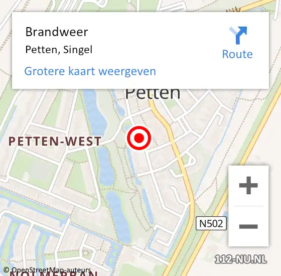 Locatie op kaart van de 112 melding: Brandweer Petten, Singel op 20 oktober 2019 02:16