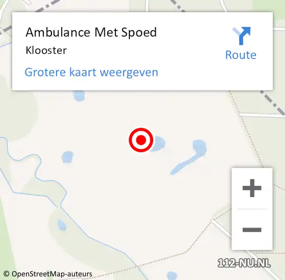 Locatie op kaart van de 112 melding: Ambulance Met Spoed Naar Klooster op 20 oktober 2019 02:25