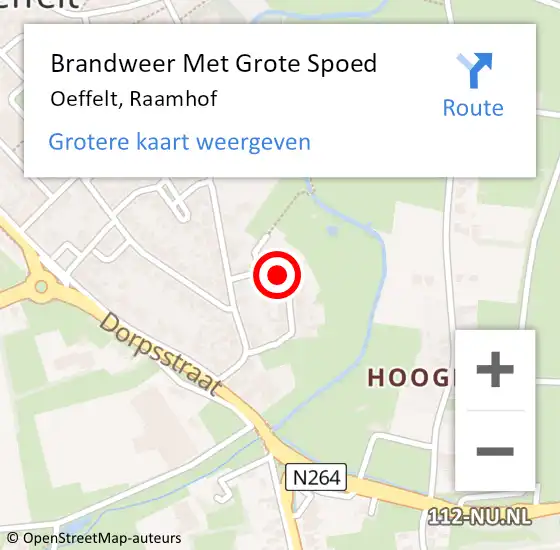 Locatie op kaart van de 112 melding: Brandweer Met Grote Spoed Naar Oeffelt, Raamhof op 20 oktober 2019 03:21