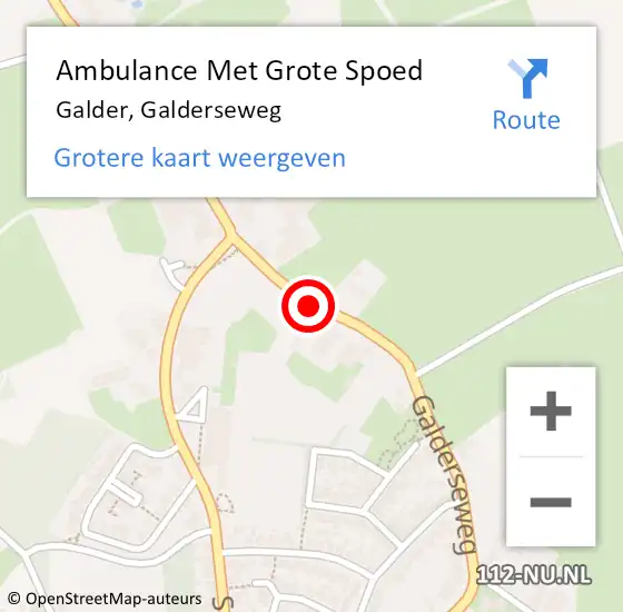 Locatie op kaart van de 112 melding: Ambulance Met Grote Spoed Naar Galder, Galderseweg op 20 oktober 2019 07:03