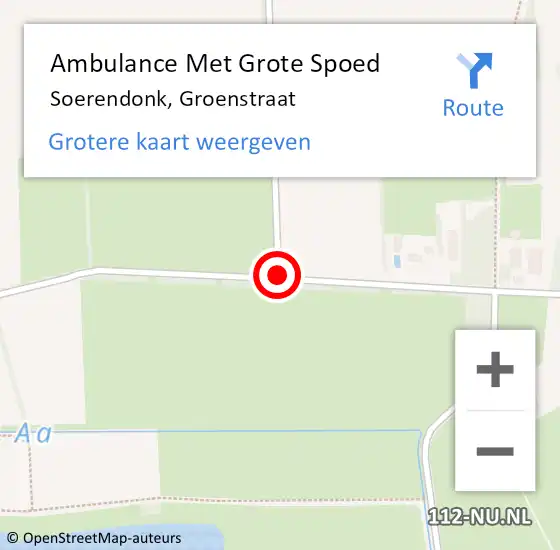 Locatie op kaart van de 112 melding: Ambulance Met Grote Spoed Naar Soerendonk, Groenstraat op 20 oktober 2019 10:50