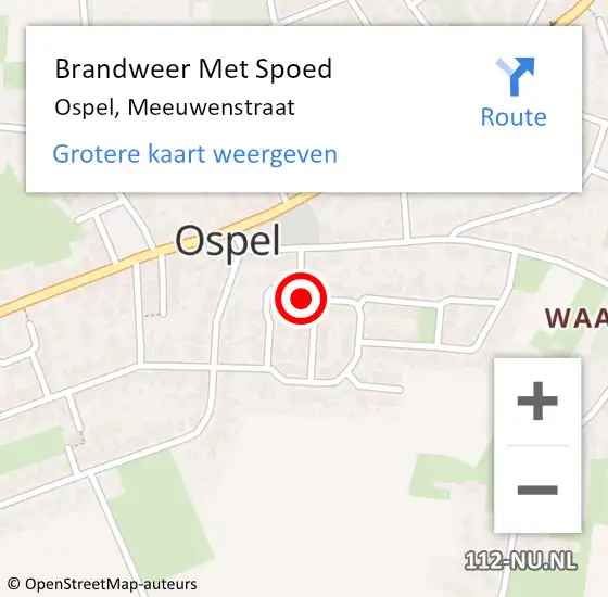 Locatie op kaart van de 112 melding: Brandweer Met Spoed Naar Ospel, Meeuwenstraat op 20 oktober 2019 11:25