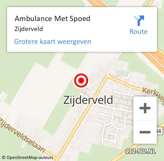 Locatie op kaart van de 112 melding: Ambulance Met Spoed Naar Zijderveld op 20 oktober 2019 13:01