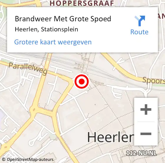Locatie op kaart van de 112 melding: Brandweer Met Grote Spoed Naar Heerlen, Stationsplein op 20 oktober 2019 14:36