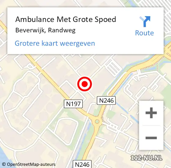Locatie op kaart van de 112 melding: Ambulance Met Grote Spoed Naar Beverwijk, Randweg op 20 oktober 2019 15:15