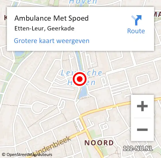 Locatie op kaart van de 112 melding: Ambulance Met Spoed Naar Etten-Leur, Geerkade op 20 oktober 2019 17:06