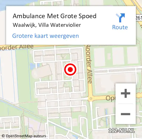 Locatie op kaart van de 112 melding: Ambulance Met Grote Spoed Naar Waalwijk, Villa Waterviolier op 20 oktober 2019 17:41
