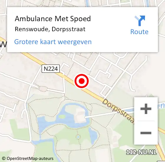 Locatie op kaart van de 112 melding: Ambulance Met Spoed Naar Renswoude, Dorpsstraat op 17 april 2014 10:38