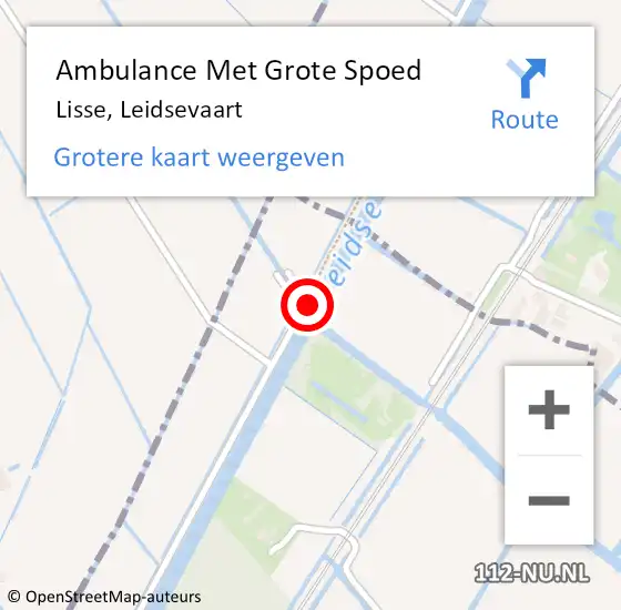 Locatie op kaart van de 112 melding: Ambulance Met Grote Spoed Naar Lisse, Leidsevaart op 20 oktober 2019 20:35