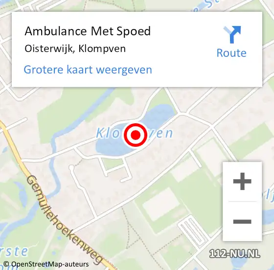 Locatie op kaart van de 112 melding: Ambulance Met Spoed Naar Oisterwijk, Klompven op 21 oktober 2019 08:26