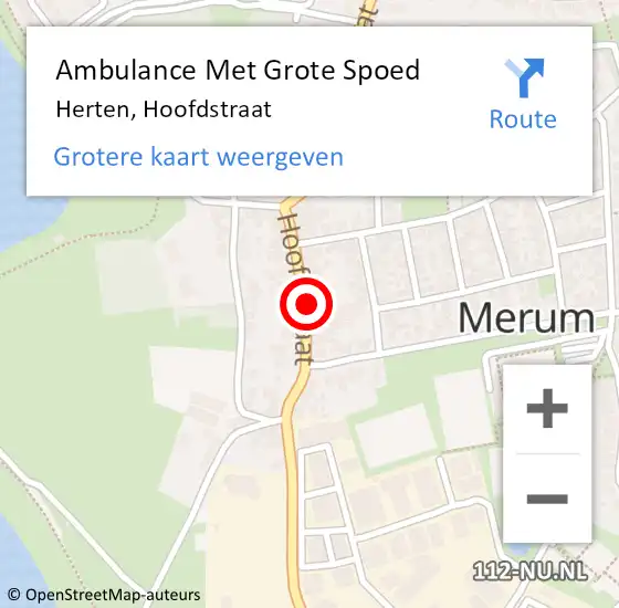 Locatie op kaart van de 112 melding: Ambulance Met Grote Spoed Naar Herten, Hoofdstraat op 21 oktober 2019 09:04