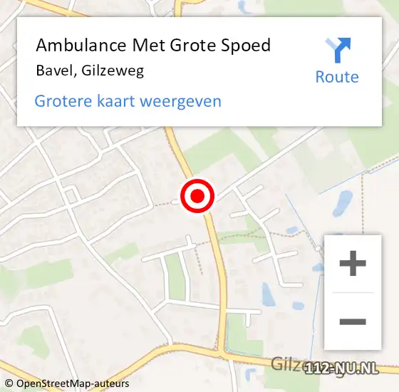 Locatie op kaart van de 112 melding: Ambulance Met Grote Spoed Naar Bavel, Gilzeweg op 21 oktober 2019 09:09