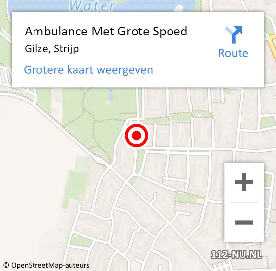 Locatie op kaart van de 112 melding: Ambulance Met Grote Spoed Naar Gilze, Strijp op 21 oktober 2019 09:09