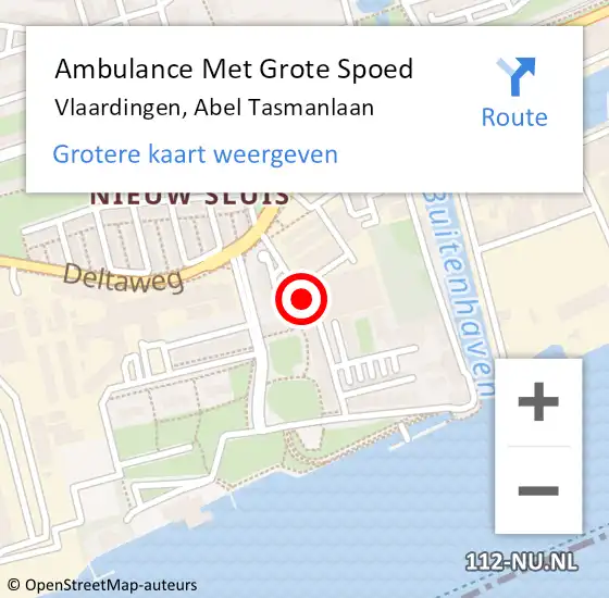 Locatie op kaart van de 112 melding: Ambulance Met Grote Spoed Naar Vlaardingen, Abel Tasmanlaan op 21 oktober 2019 11:35
