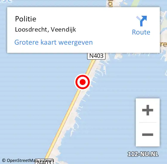 Locatie op kaart van de 112 melding: Politie Loosdrecht, Veendijk op 21 oktober 2019 13:54