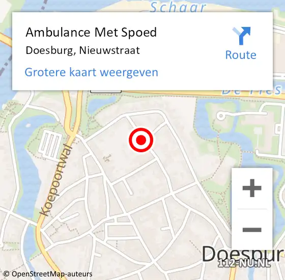 Locatie op kaart van de 112 melding: Ambulance Met Spoed Naar Doesburg, Nieuwstraat op 21 oktober 2019 14:50