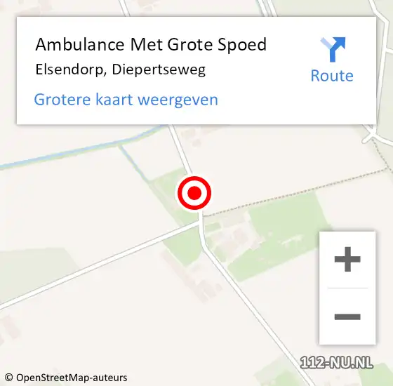 Locatie op kaart van de 112 melding: Ambulance Met Grote Spoed Naar Elsendorp, Diepertseweg op 21 oktober 2019 15:00