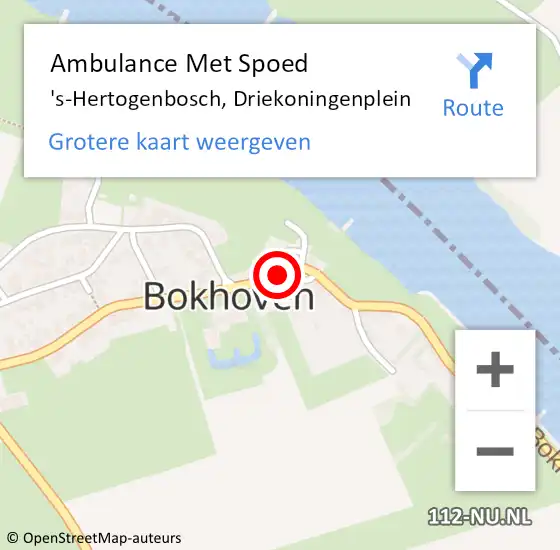 Locatie op kaart van de 112 melding: Ambulance Met Spoed Naar 's-Hertogenbosch, Driekoningenplein op 21 oktober 2019 15:38