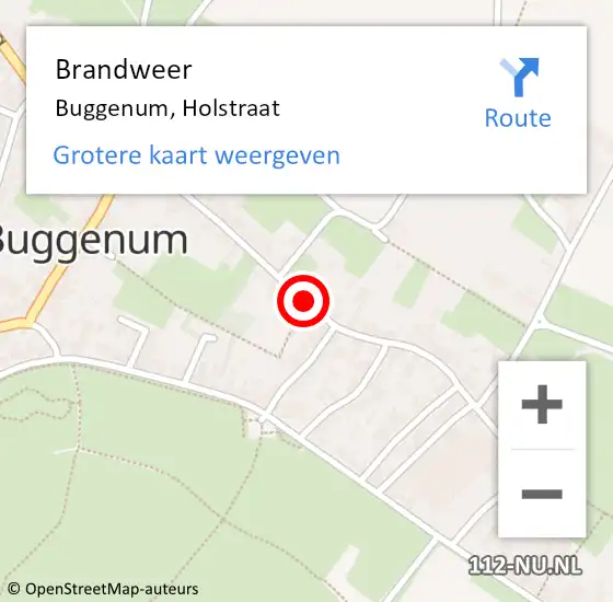 Locatie op kaart van de 112 melding: Brandweer Buggenum, Holstraat op 21 oktober 2019 17:44