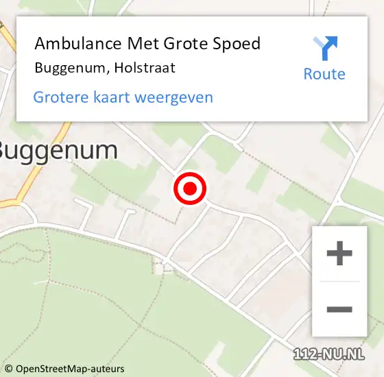 Locatie op kaart van de 112 melding: Ambulance Met Grote Spoed Naar Buggenum, Holstraat op 21 oktober 2019 17:45