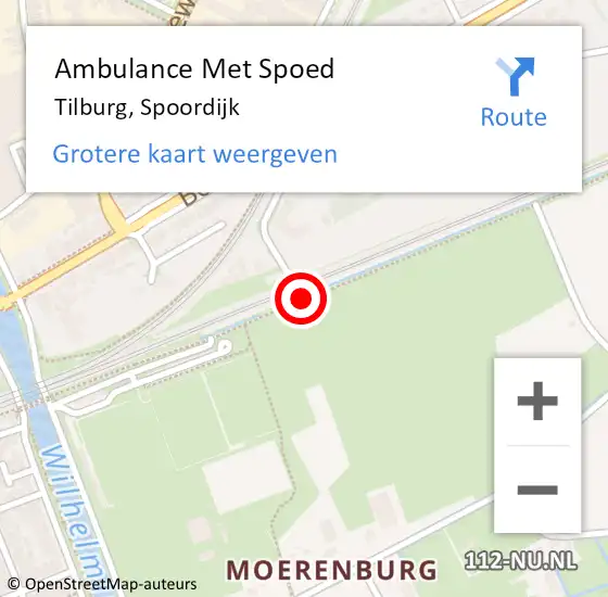 Locatie op kaart van de 112 melding: Ambulance Met Spoed Naar Tilburg, Spoordijk op 21 oktober 2019 20:25