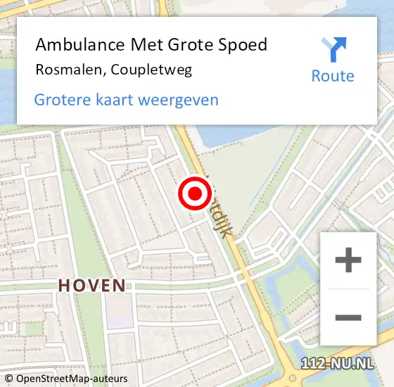 Locatie op kaart van de 112 melding: Ambulance Met Grote Spoed Naar Rosmalen, Coupletweg op 21 oktober 2019 20:35