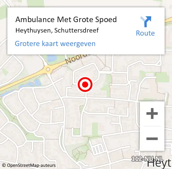 Locatie op kaart van de 112 melding: Ambulance Met Grote Spoed Naar Heythuysen, Schuttersdreef op 21 oktober 2019 23:56