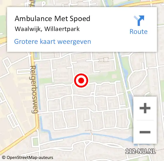 Locatie op kaart van de 112 melding: Ambulance Met Spoed Naar Waalwijk, Willaertpark op 22 oktober 2019 03:39