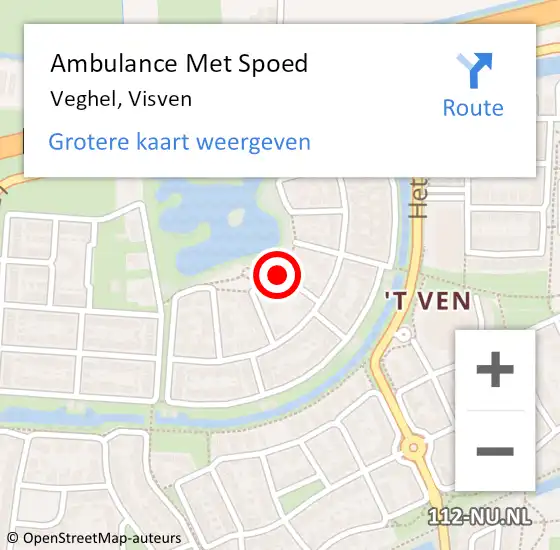 Locatie op kaart van de 112 melding: Ambulance Met Spoed Naar Veghel, Visven op 22 oktober 2019 04:02