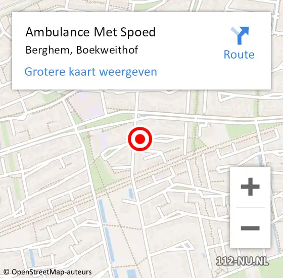 Locatie op kaart van de 112 melding: Ambulance Met Spoed Naar Berghem, Boekweithof op 22 oktober 2019 07:32