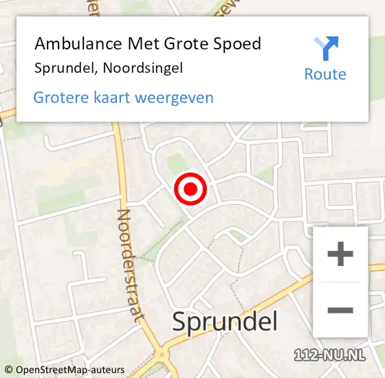Locatie op kaart van de 112 melding: Ambulance Met Grote Spoed Naar Sprundel, Noordsingel op 22 oktober 2019 07:46