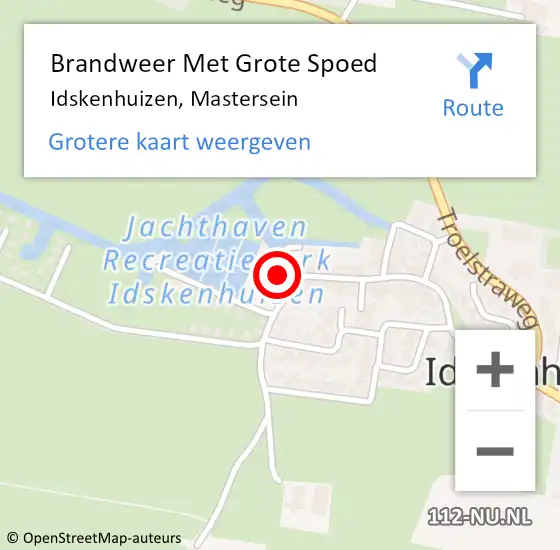 Locatie op kaart van de 112 melding: Brandweer Met Grote Spoed Naar Idskenhuizen, Mastersein op 17 april 2014 12:50