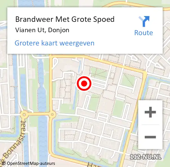 Locatie op kaart van de 112 melding: Brandweer Met Grote Spoed Naar Vianen Ut, Donjon op 22 oktober 2019 10:26