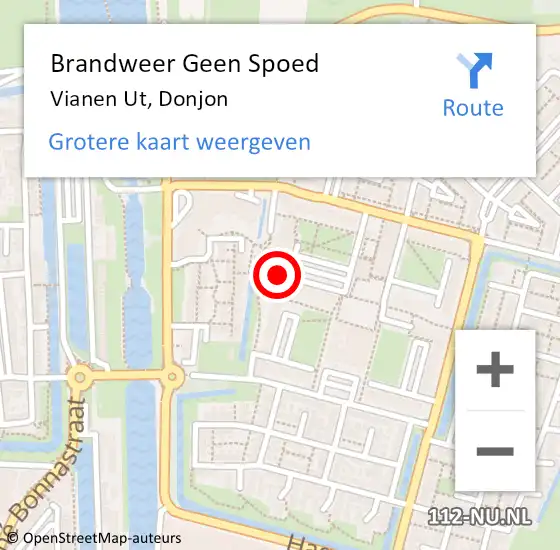 Locatie op kaart van de 112 melding: Brandweer Geen Spoed Naar Vianen Ut, Donjon op 22 oktober 2019 10:28