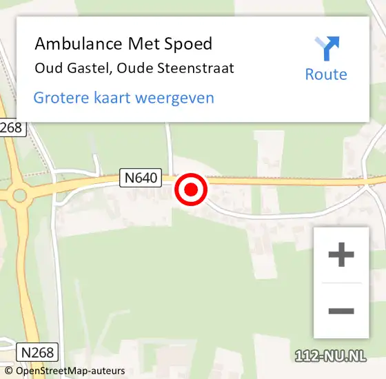 Locatie op kaart van de 112 melding: Ambulance Met Spoed Naar Oud Gastel, Oude Steenstraat op 22 oktober 2019 11:58