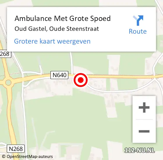 Locatie op kaart van de 112 melding: Ambulance Met Grote Spoed Naar Oud Gastel, Oude Steenstraat op 22 oktober 2019 11:59