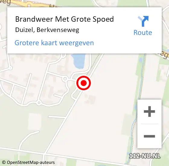 Locatie op kaart van de 112 melding: Brandweer Met Grote Spoed Naar Duizel, Berkvenseweg op 22 oktober 2019 12:49