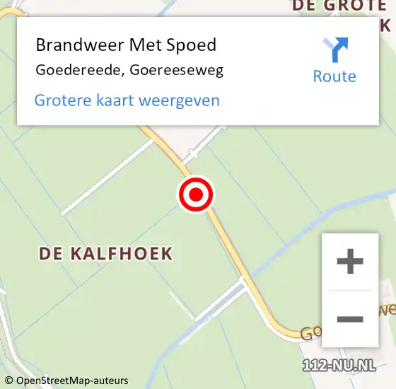 Locatie op kaart van de 112 melding: Brandweer Met Spoed Naar Goedereede, Goereeseweg op 22 oktober 2019 13:38